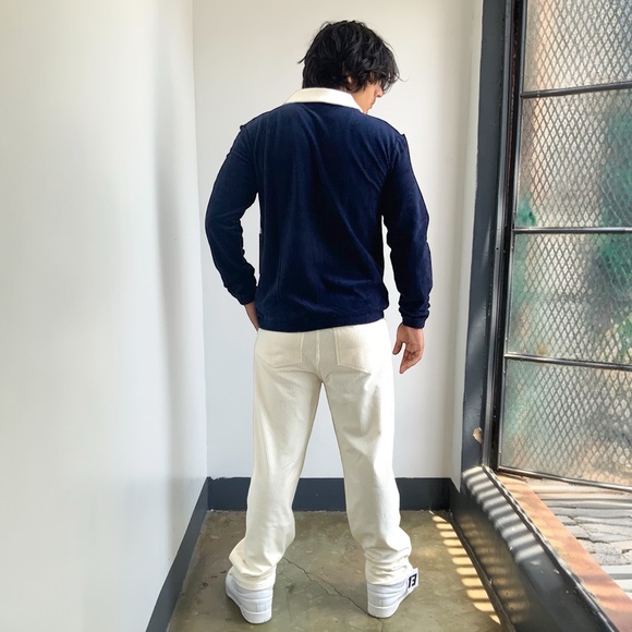 Men’s Fila Gardenia | Navy | Red Pipping Velour Corduroy Casual Tracksuits NWT - Picture 2 of 3